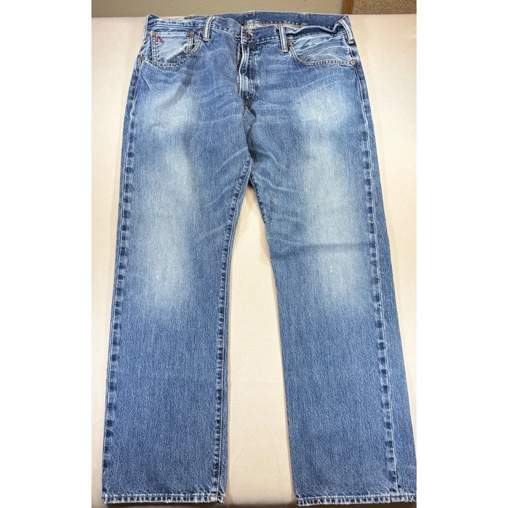 Polo Ralph Lauren Jeans Mens 38x32 Medium Wash Straight Leg Denim Casual A576